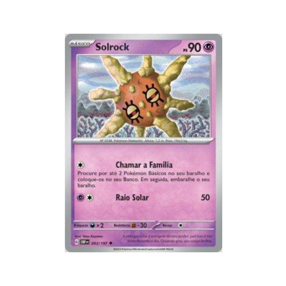 Solrock 093/197 in Portuguese Obsidian Flames Pokémon TCG