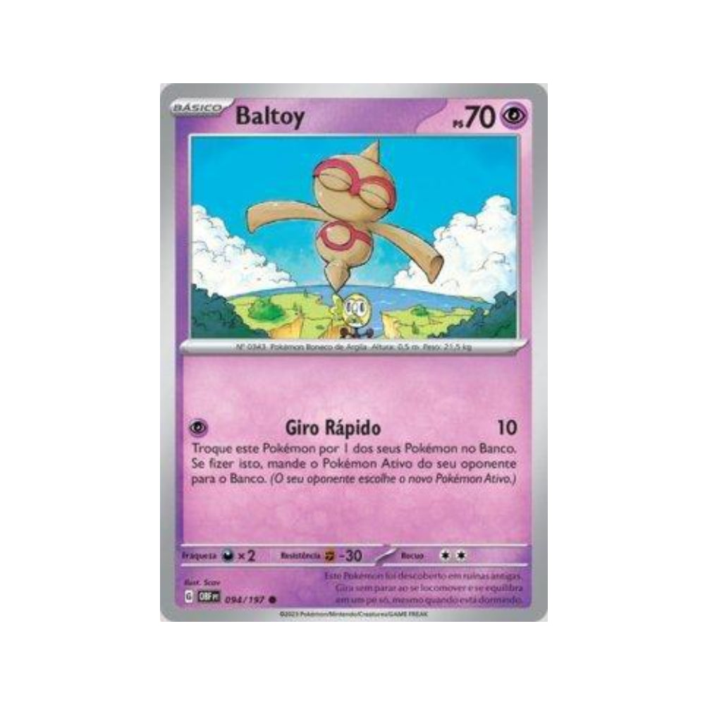 Baltoy 094/197 in Portuguese Obsidian Flames Pokémon TCG