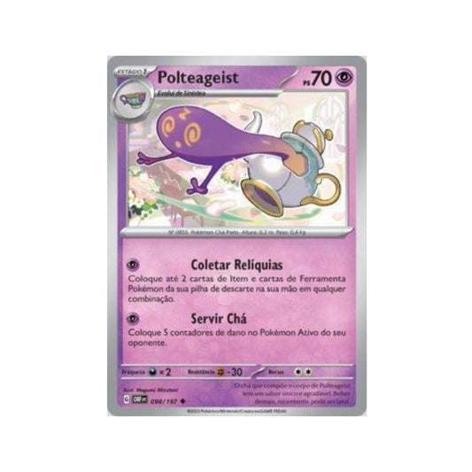 Polteageist 098/197 in Portuguese Obsidian Flames Pokémon TCG