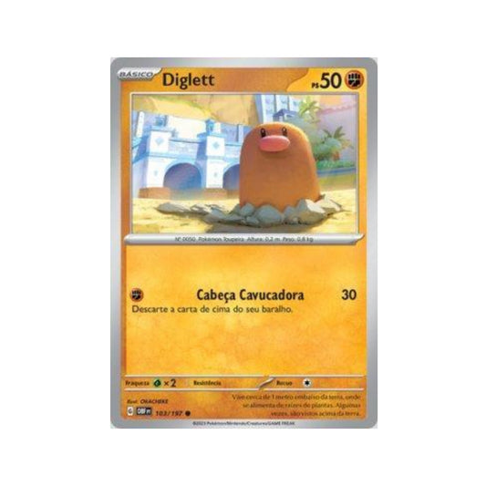 Diglett 103/197 in Portuguese Obsidian Flames Pokémon TCG