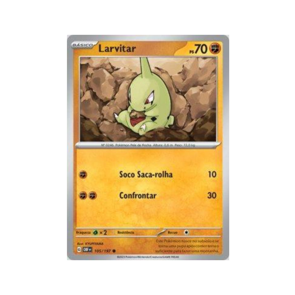 Larvitar 105/197 in Portuguese Obsidian Flames Pokémon TCG