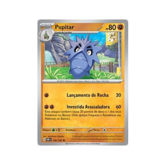 Pupitar 106/197 in Portuguese Obsidian Flames Pokémon TCG