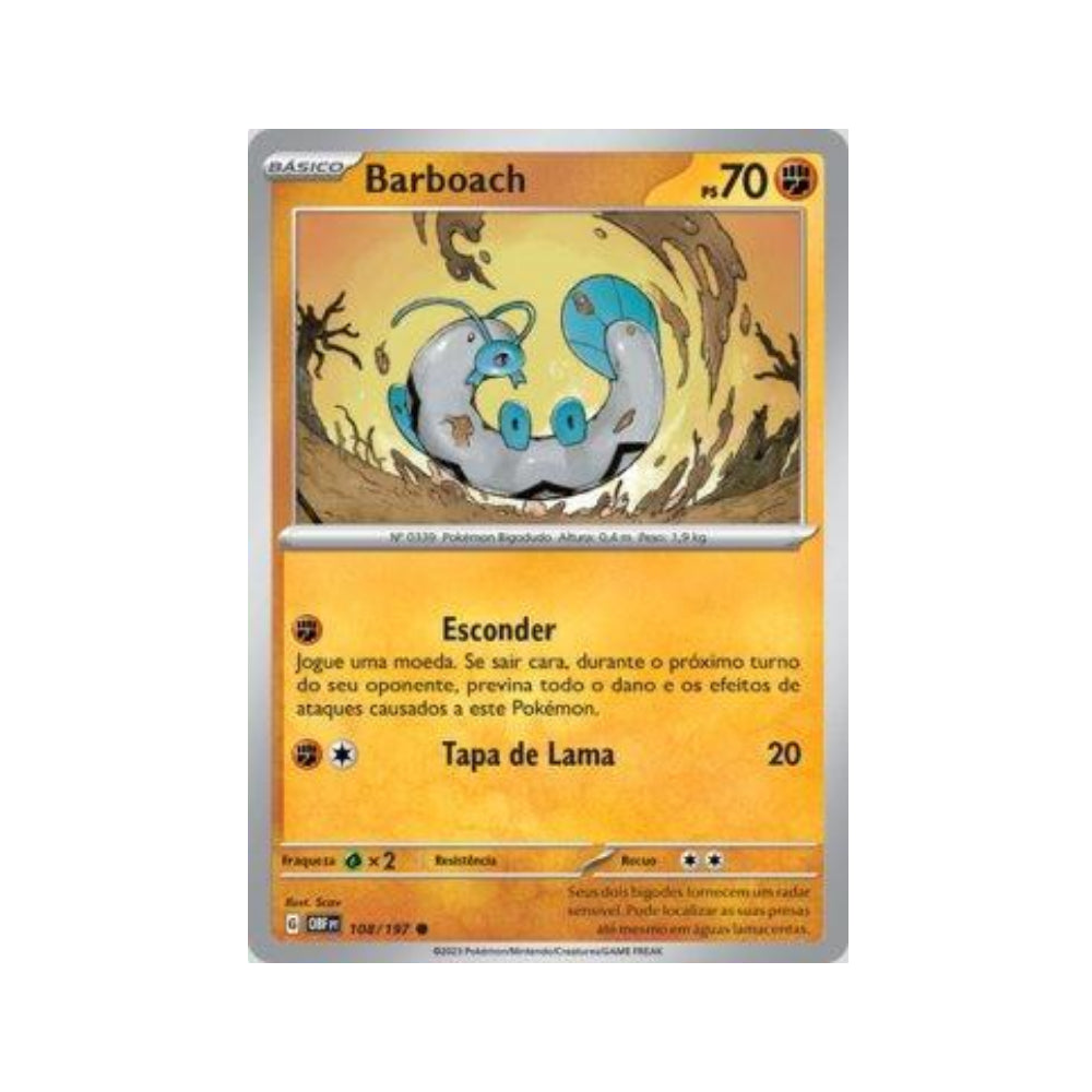 Barboach 108/197 in Portuguese Obsidian Flames Pokémon TCG