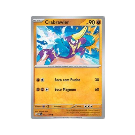 Crabrawler 114/197 in Portuguese Obsidian Flames Pokémon TCG