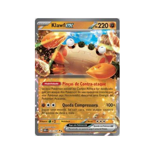 Klawf ex 120/197 in Portuguese Obsidian Flames Pokémon TCG