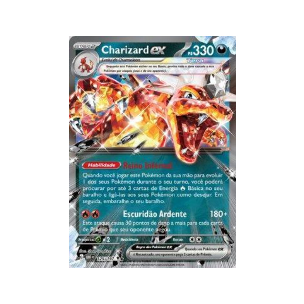 Charizard ex 125/197 in Portuguese Obsidian Flames Pokémon TCG