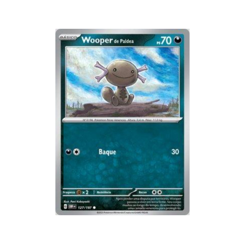 Paldean Wooper 127/197 in Portuguese Obsidian Flames Pokémon TCG