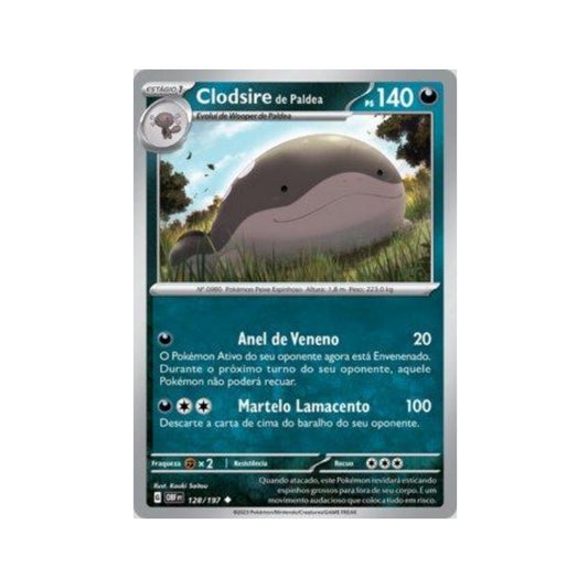 Paldean Clodsire 128/197 in Portuguese Obsidian Flames Pokémon TCG