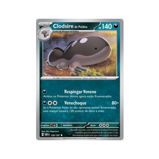 Paldean Clodsire 129/197 in Portuguese Obsidian Flames Pokémon TCG