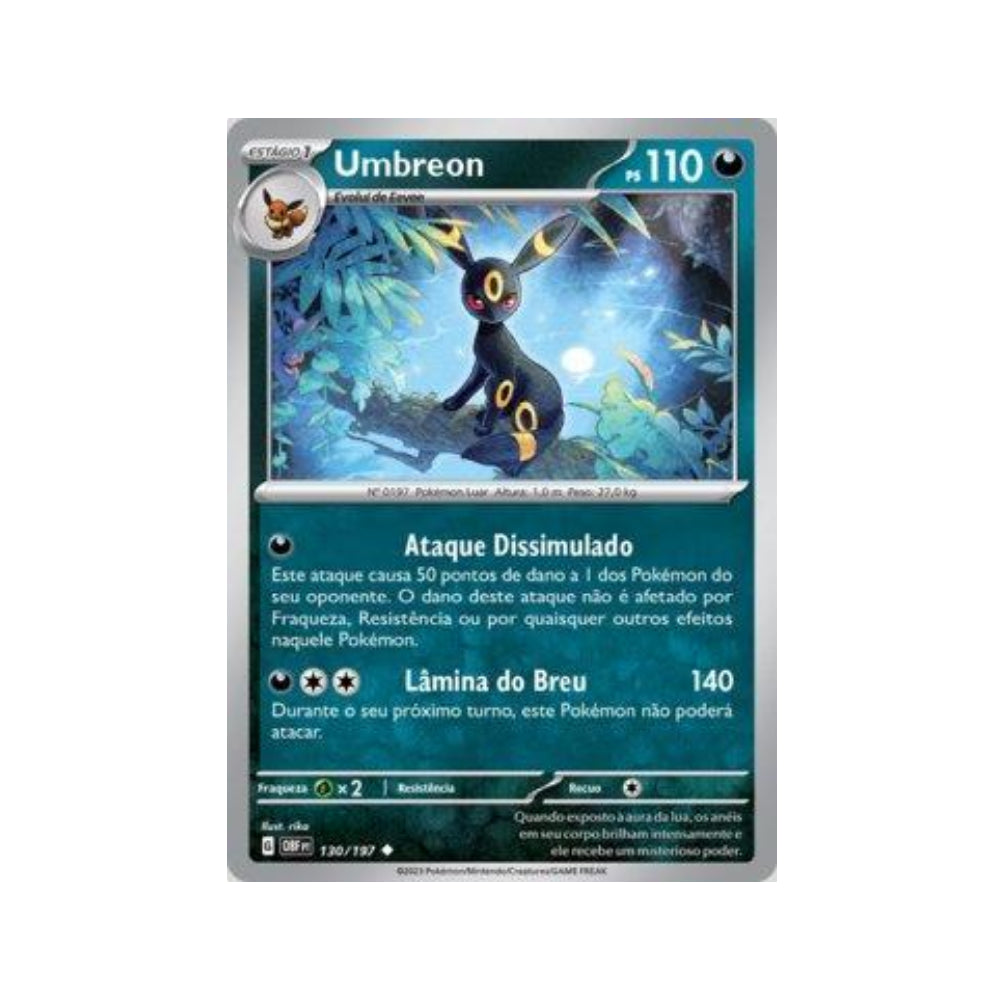 Umbreon 130/197 in Portuguese Obsidian Flames Pokémon TCG