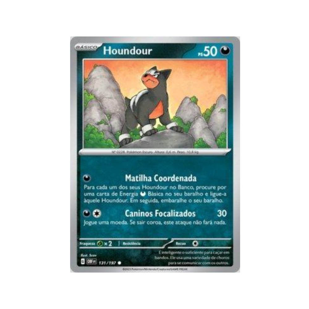 Houndour 131/197 in Portuguese Obsidian Flames Pokémon TCG