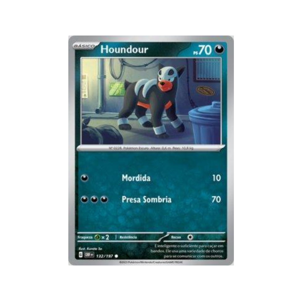 Houndour 132/197 in Portuguese Obsidian Flames Pokémon TCG