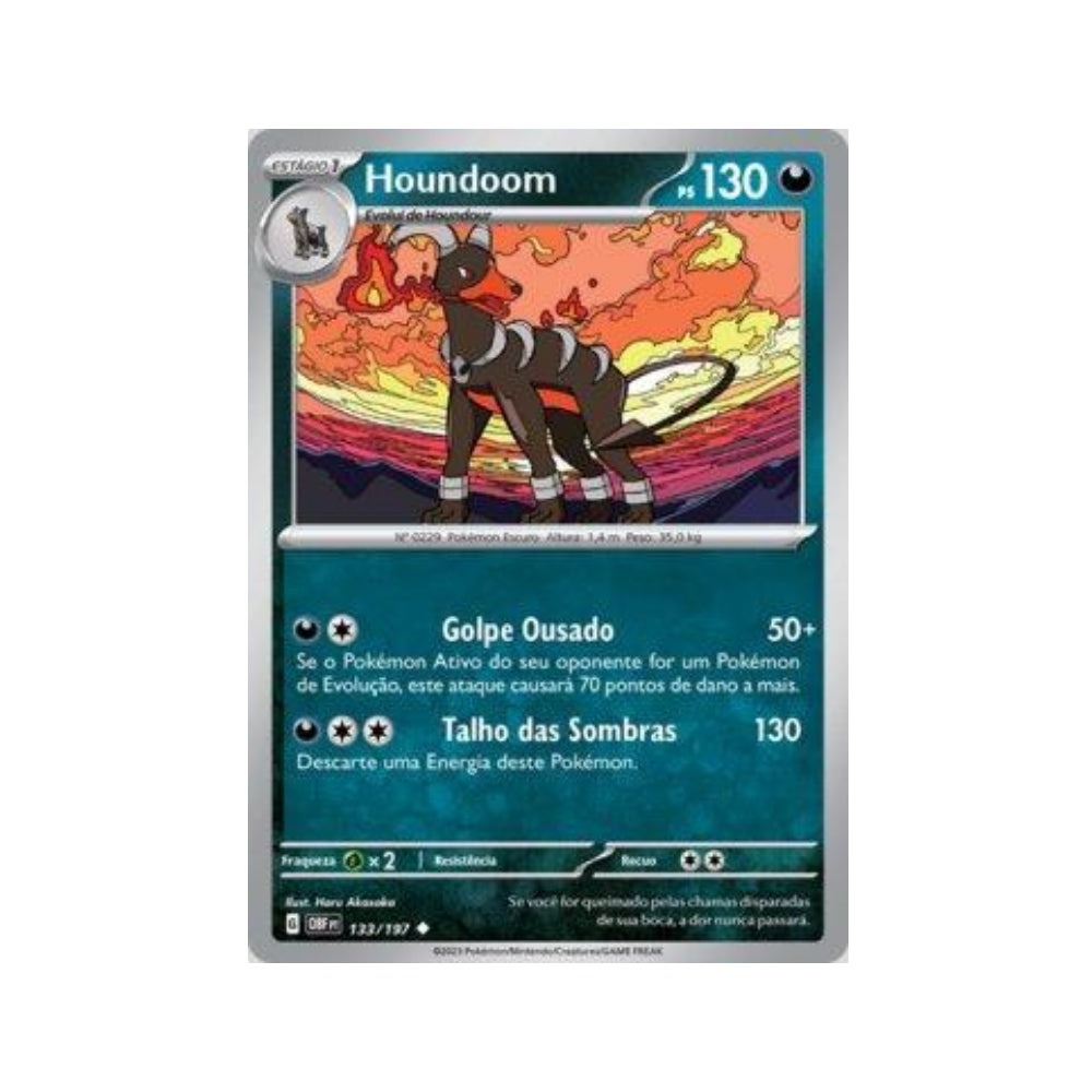 Houndoom 133/197 in Portuguese Obsidian Flames Pokémon TCG