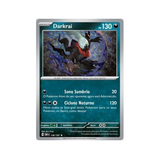 Darkrai 136/197 in Portuguese Obsidian Flames Pokémon TCG