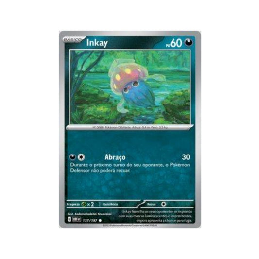 Inkay 137/197 in Portuguese Obsidian Flames Pokémon TCG