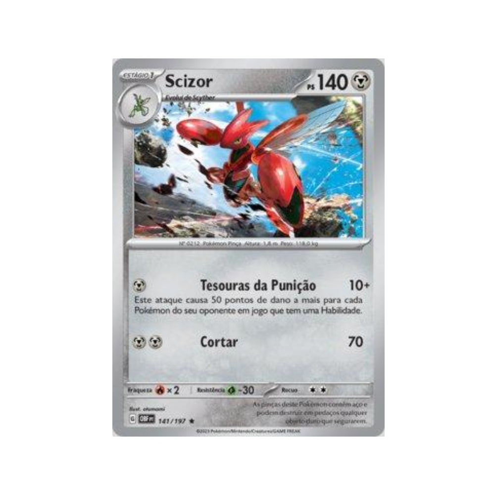 Scizor 141/197 in Portuguese Obsidian Flames Pokémon TCG