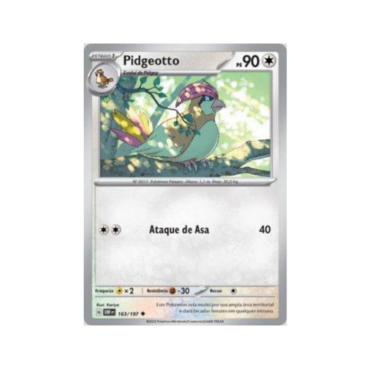 Pidgeotto 163/197 in Portuguese Obsidian Flames Pokémon TCG