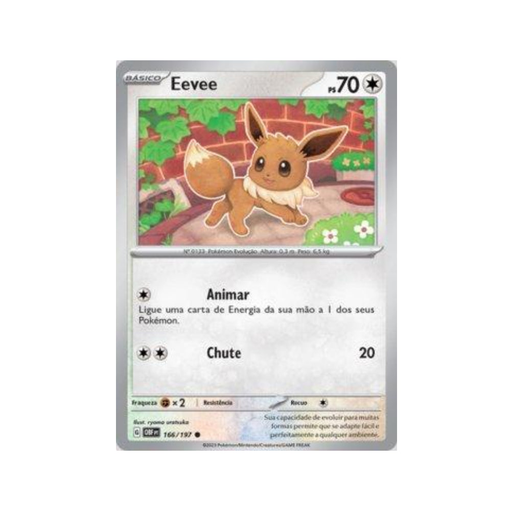 Eevee 166/197 in Portuguese Obsidian Flames Pokémon TCG