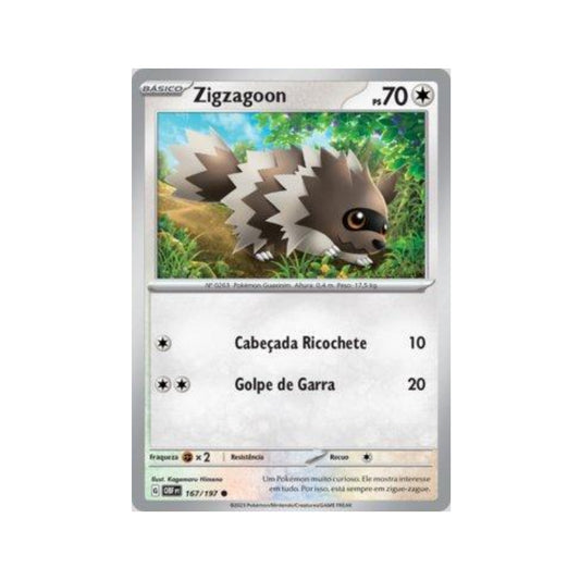 Zigzagoon 167/197 in Portuguese Obsidian Flames Pokémon TCG