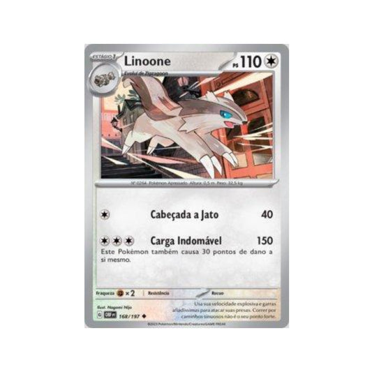 Linoone 168/197 in Portuguese Obsidian Flames Pokémon TCG