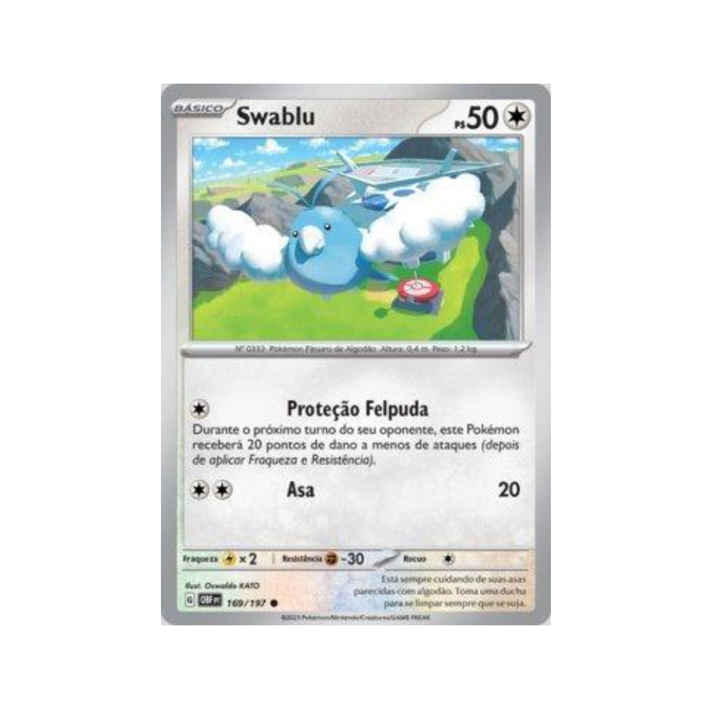 Swablu 169/197 in Portuguese Obsidian Flames Pokémon TCG