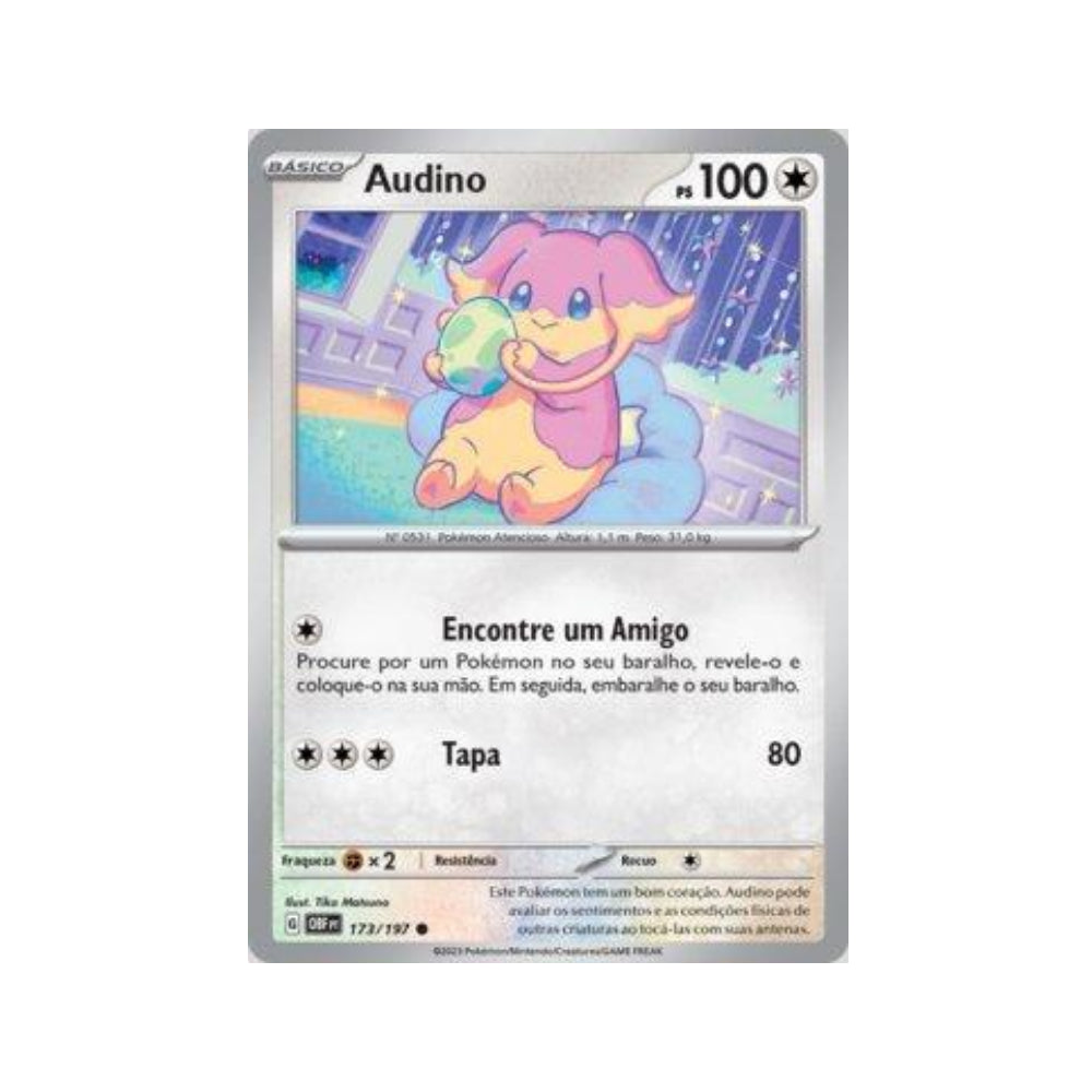 Audino 173/197 in Portuguese Obsidian Flames Pokémon TCG