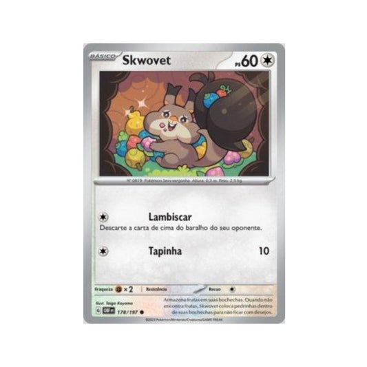 Skwovet 178/197 in Portuguese Obsidian Flames Pokémon TCG