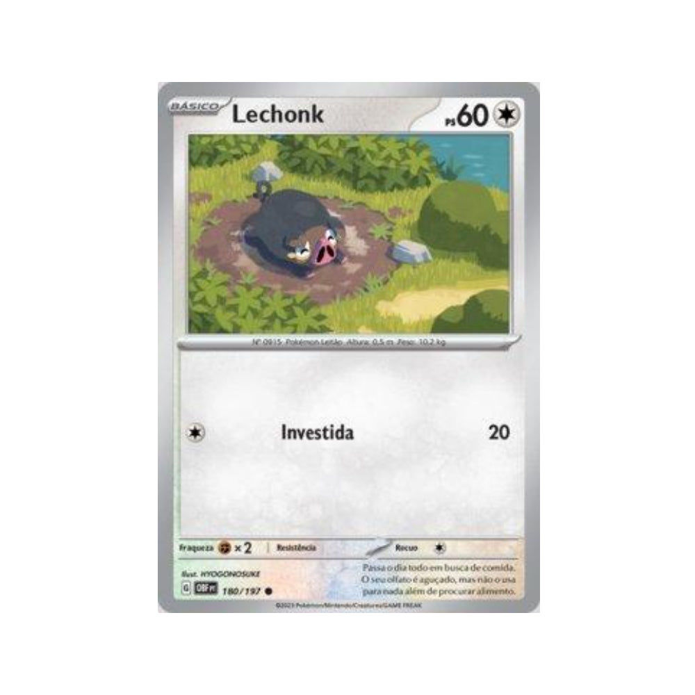 Lechonk 180/197 in Portuguese Obsidian Flames Pokémon TCG