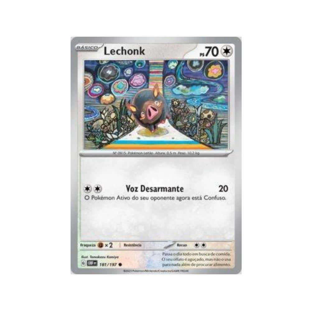 Lechonk 181/197 in Portuguese Obsidian Flames Pokémon TCG