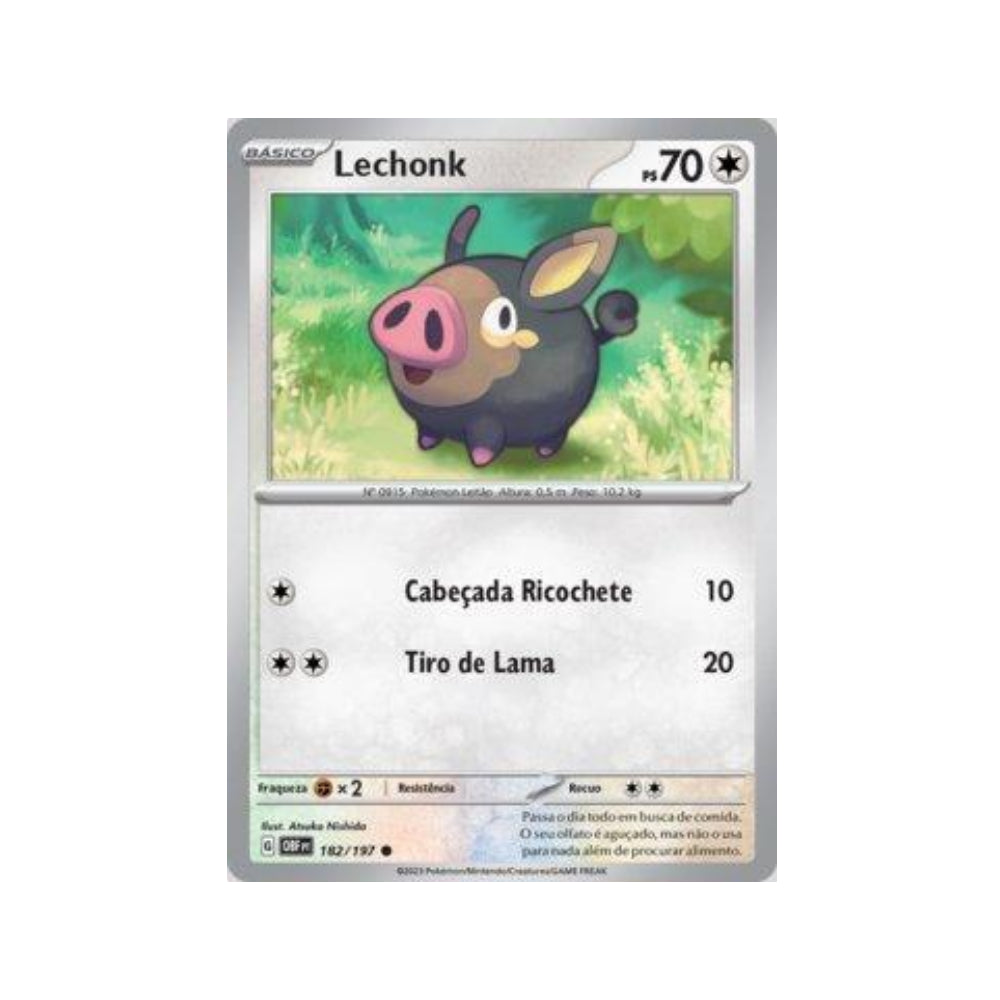 Lechonk 182/197 in Portuguese Obsidian Flames Pokémon TCG