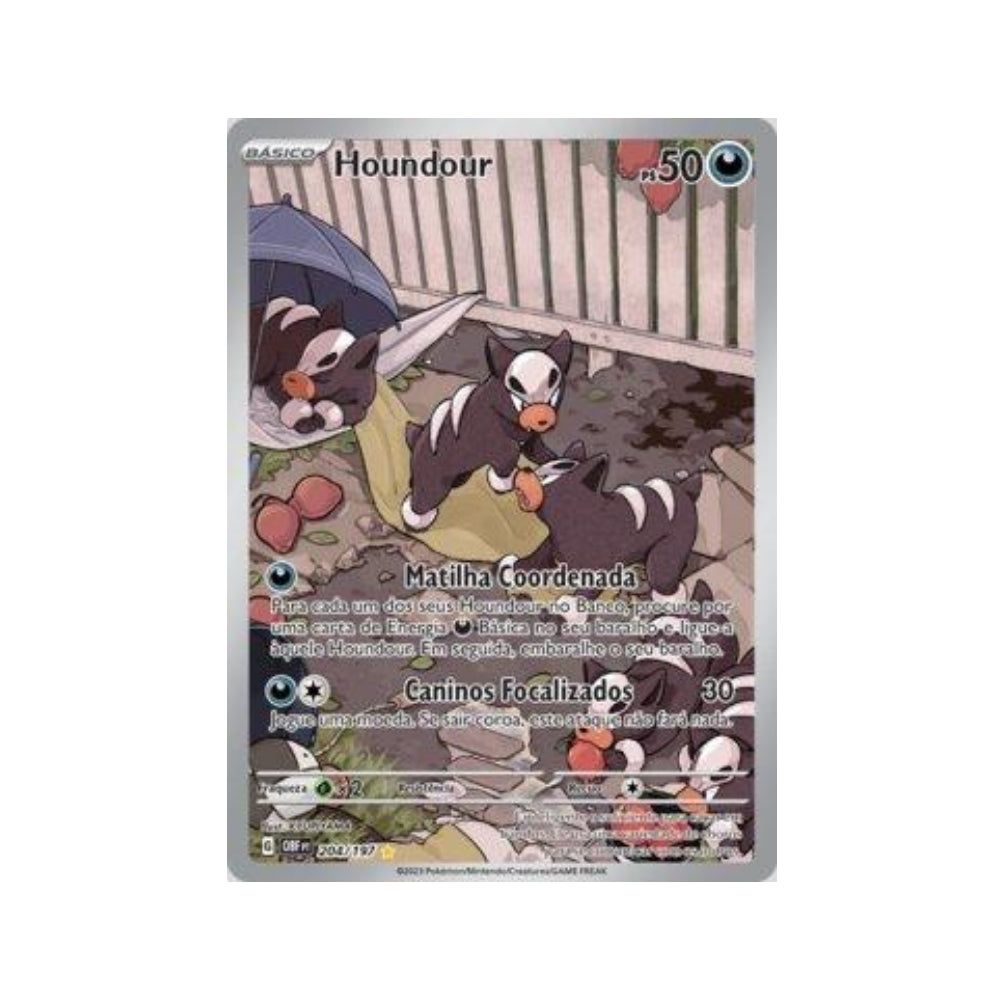 Houndour 204/197 in Portuguese Obsidian Flames Pokémon TCG