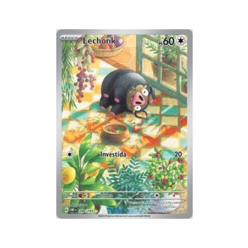 Lechonk 209/197 in Portuguese Obsidian Flames Pokémon TCG