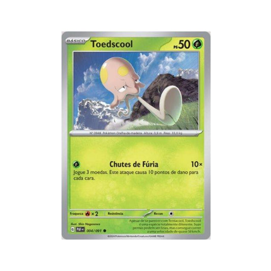 Toedscool 004/091 in Portuguese Paldean Fates Pokémon TCG