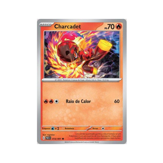 Charcadet 014/091 in Portuguese Paldean Fates Pokémon TCG