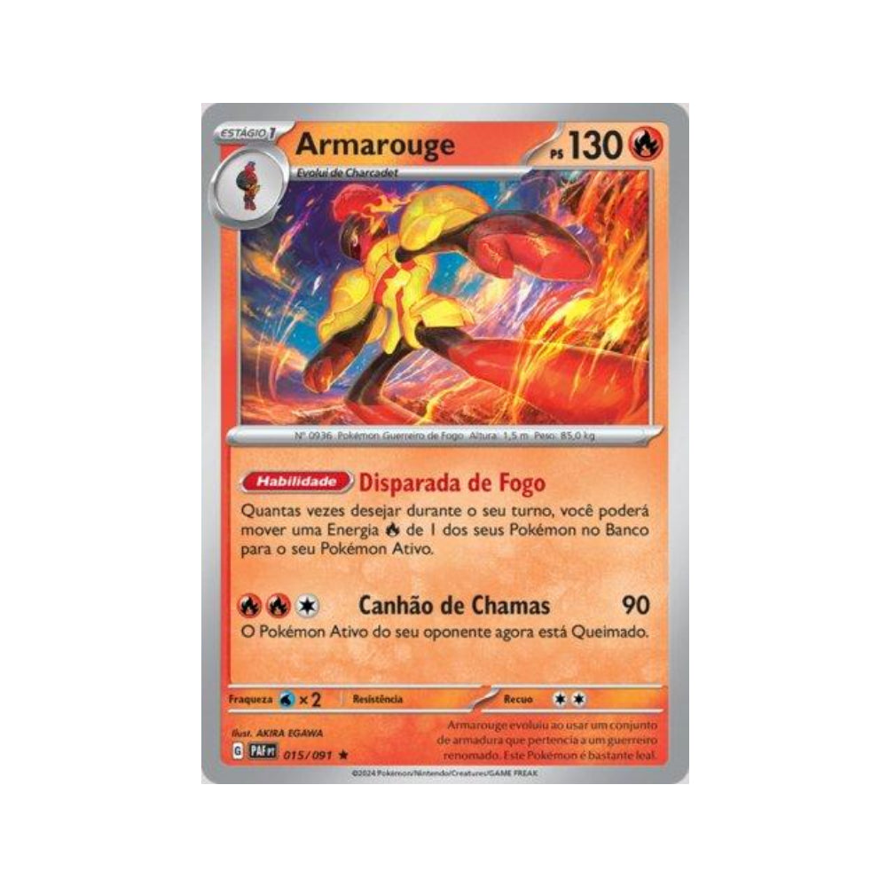 Armarouge 015/091 in Portuguese Paldean Fates Pokémon TCG