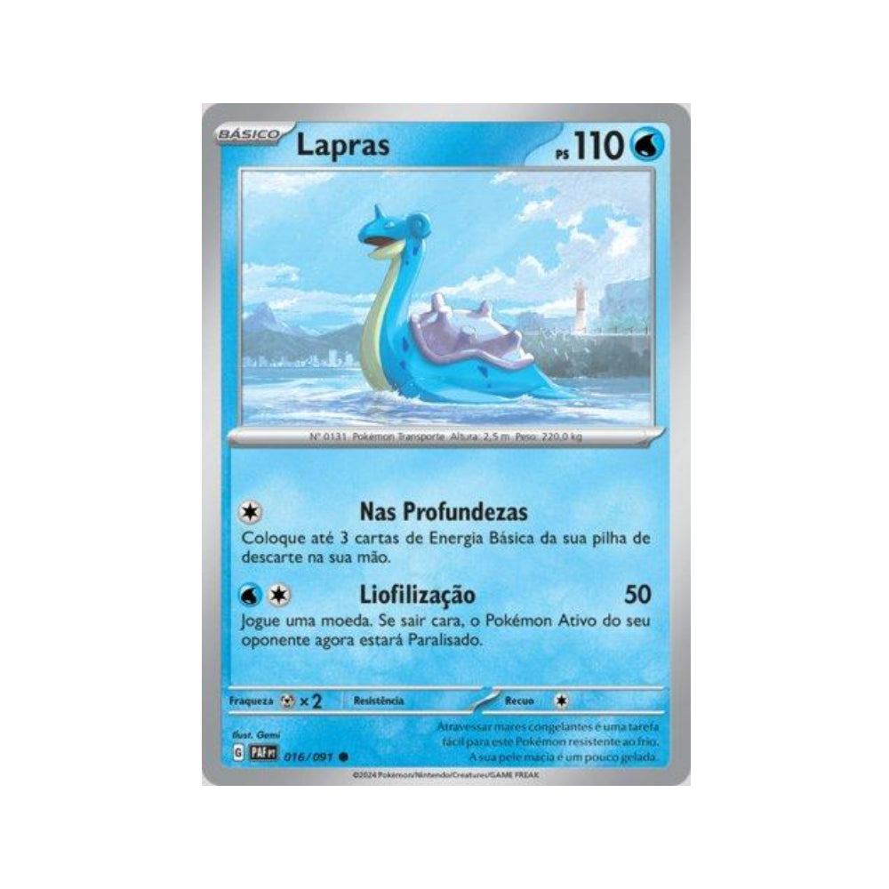 Lapras 016/091 in Portuguese Paldean Fates Pokémon TCG