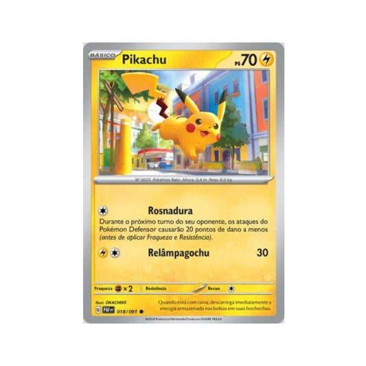 Pikachu 018/091 in Portuguese Paldean Fates Pokémon TCG