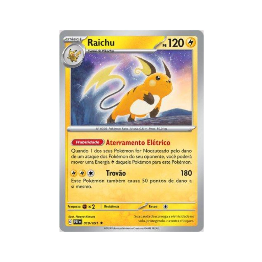 Raichu 019/091 in Portuguese Paldean Fates Pokémon TCG