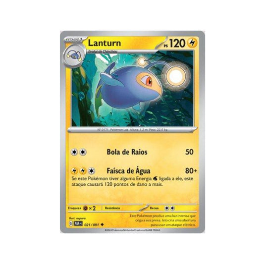 Lanturn 021/091 in Portuguese Paldean Fates Pokémon TCG