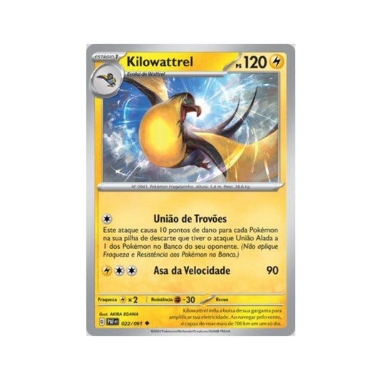 Kilowattrel 022/091 in Portuguese Paldean Fates Pokémon TCG