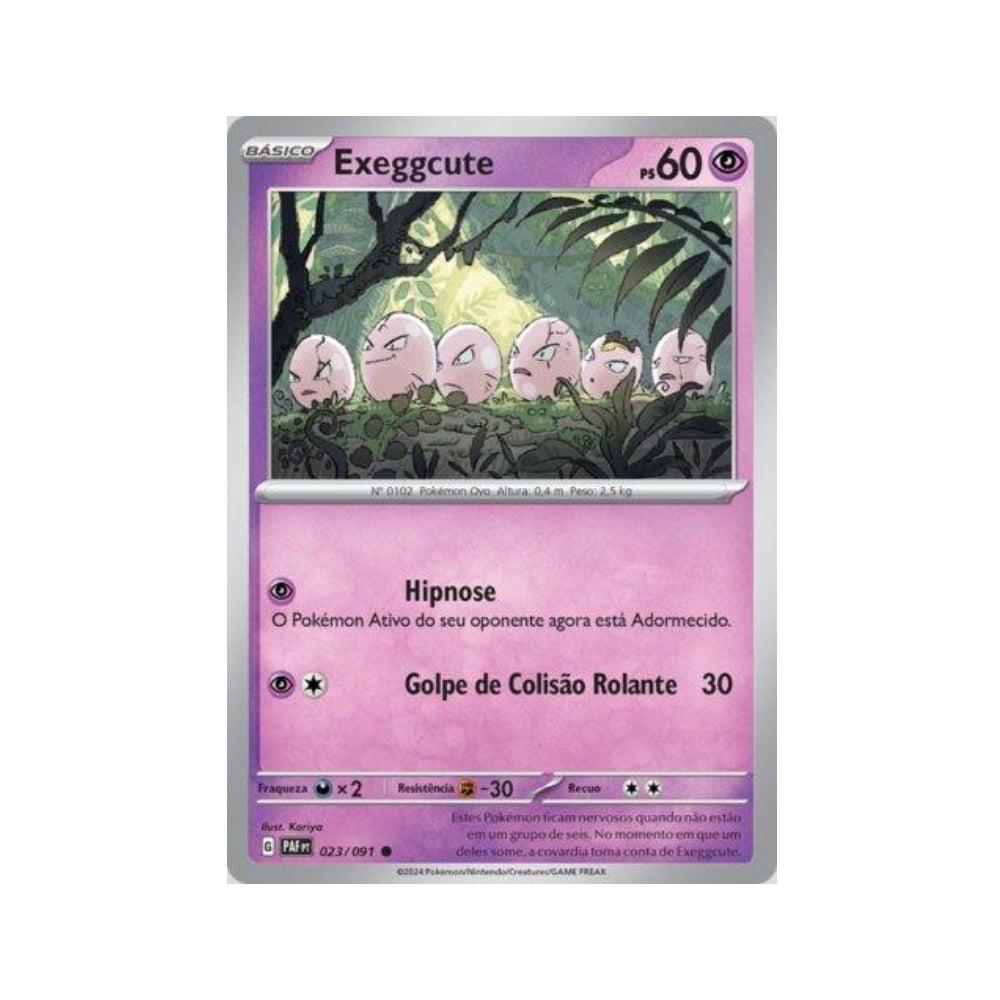 Exeggcute 023/091 in Portuguese Paldean Fates Pokémon TCG