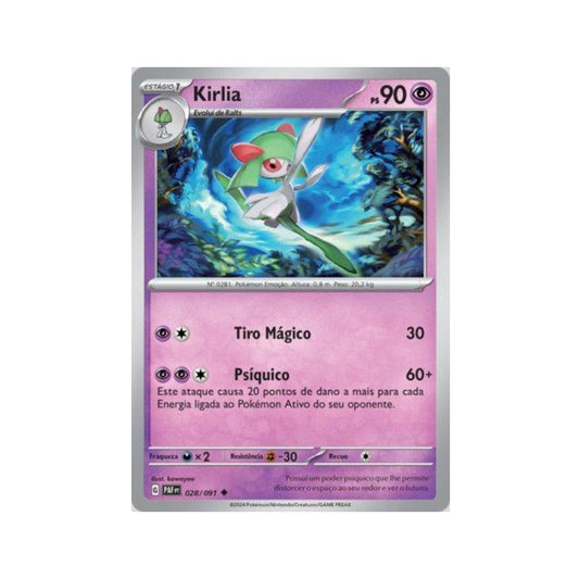 Kirlia 028/091 in Portuguese Paldean Fates Pokémon TCG