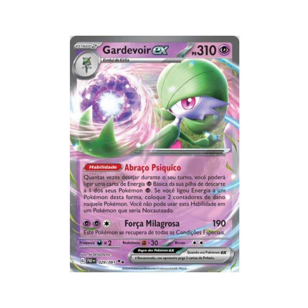 Gardevoir ex 029/091 in Portuguese Paldean Fates Pokémon TCG