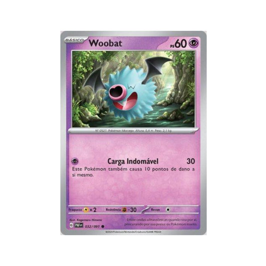 Woobat 032/091 in Portuguese Paldean Fates Pokémon TCG