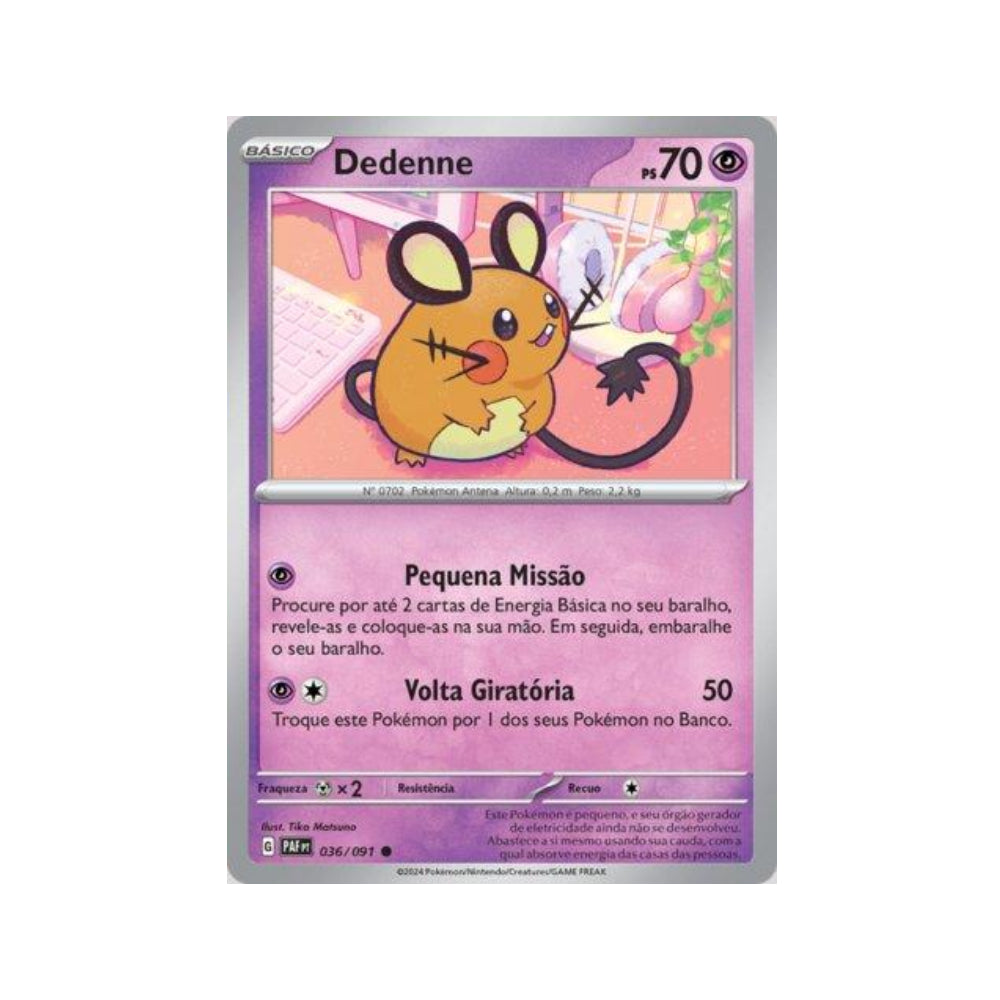 Dedenne 036/091 in Portuguese Paldean Fates Pokémon TCG