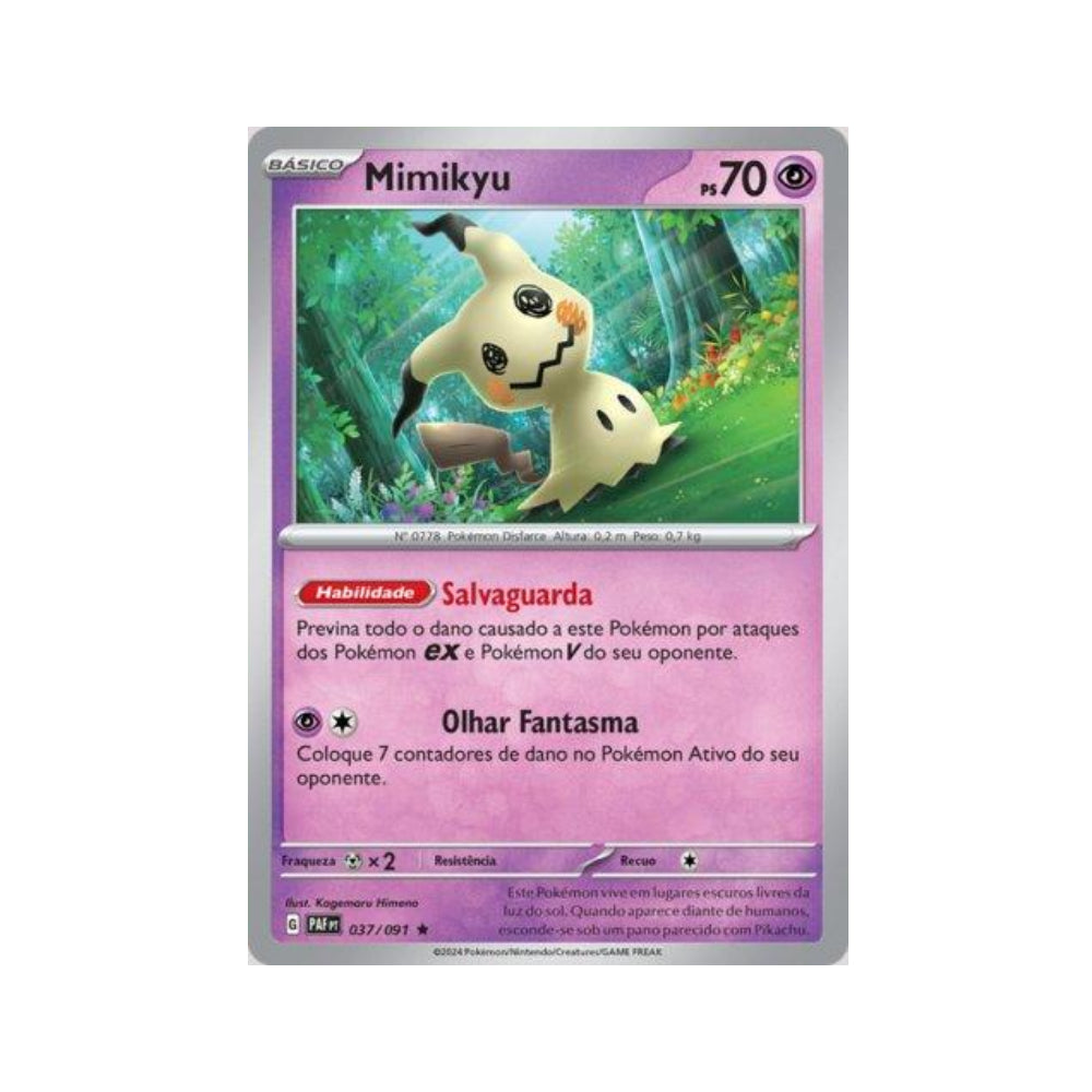 Mimikyu 037/091 in Portuguese Paldean Fates Pokémon TCG