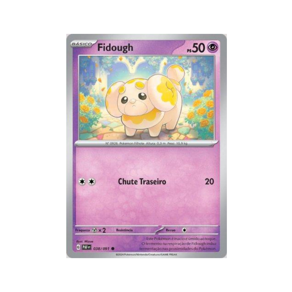 Fidough 038/091 in Portuguese Paldean Fates Pokémon TCG