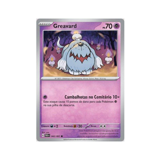 Greavard 042/091 in Portuguese Paldean Fates Pokémon TCG