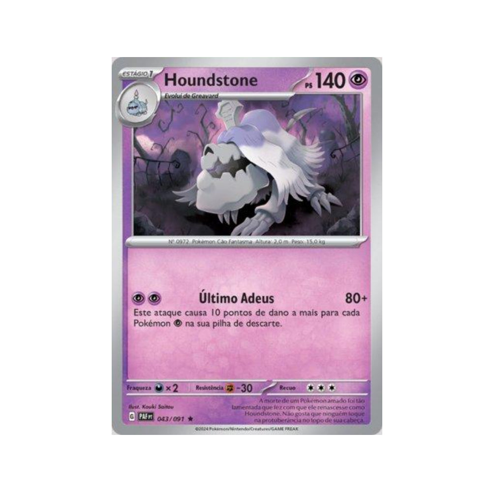 Houndstone 043/091 in Portuguese Paldean Fates Pokémon TCG