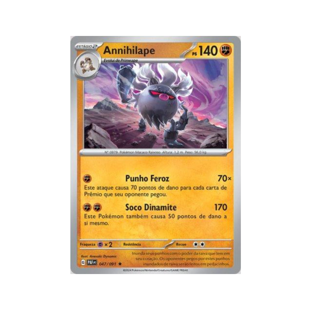 Annihilape 047/091 in Portuguese Paldean Fates Pokémon TCG